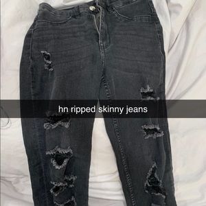 hm ripped skinny grey jeans